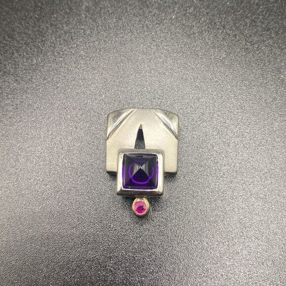 Sterling silver 925 Amethyst Ruby Pendant - Picture 2 of 13